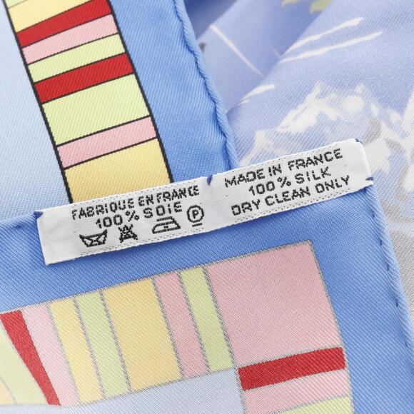 HERMES Authentic Blue Silk Scarf - Picture 3 of 6